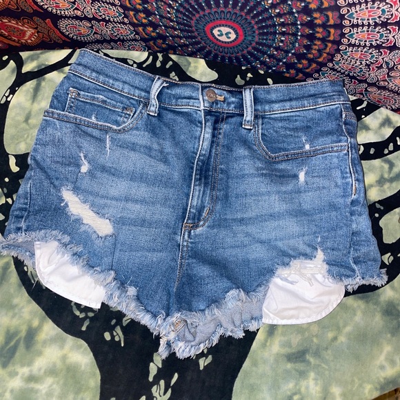 Victorias Secret PINK Denim short Shorts Cut off 12 Fray Daisy Dukes Blue - Picture 3 of 7